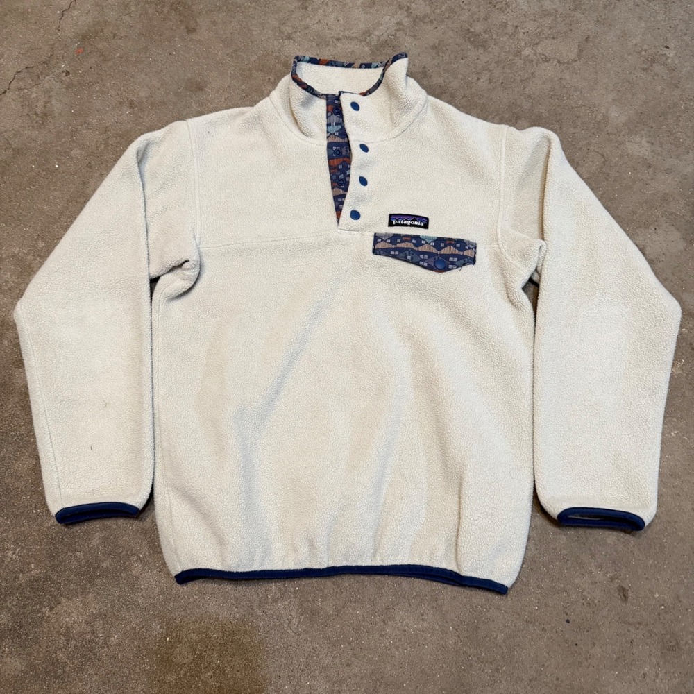 Patagonia Synchilla Fleece Pullover Womens XXS Cream Snap-T 25455 FA18